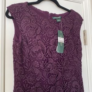 NWT Ralph Lauren Plum Lace Dress